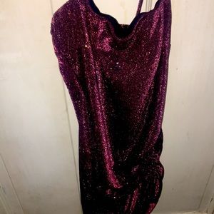 A purple sparkle dress